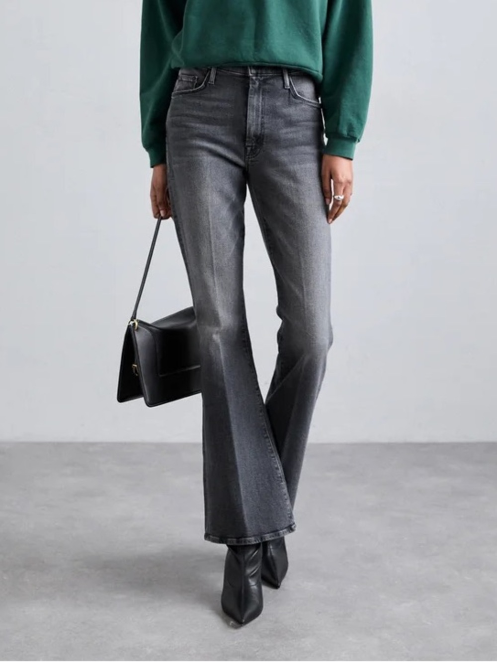 MOTHER Women's Grey Flare Jeans